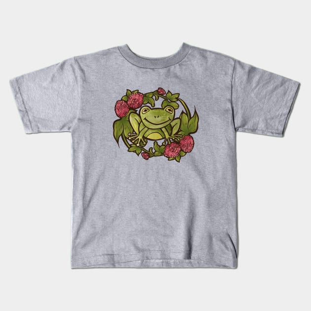 Froggy Smile Kids T-Shirt by bubbsnugg